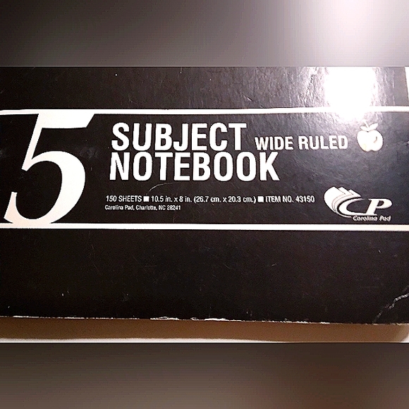 GIFTED...5 SUBJECT WIDE RULED NOTEBOOK - Picture 3 of 9